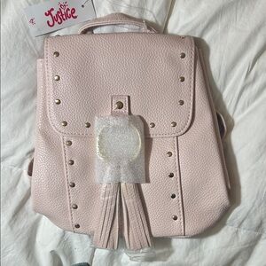 Justice Light Pink Studded Backpack